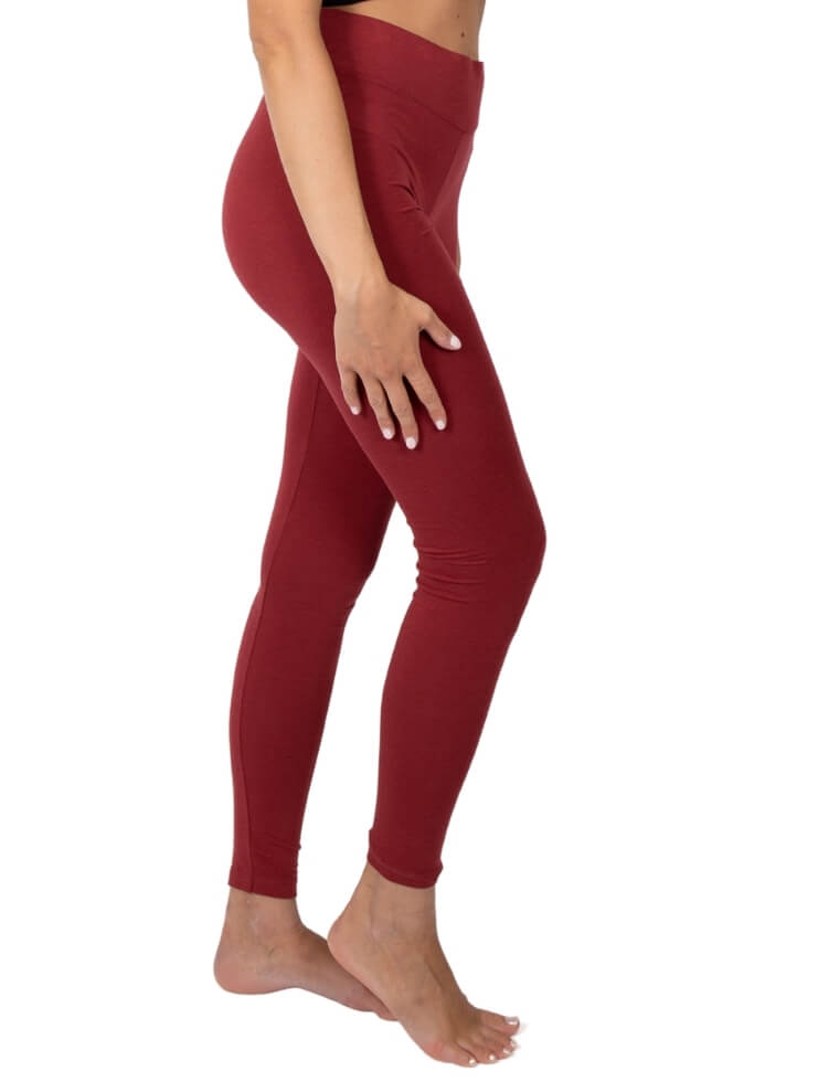 Leggings donna &quot;Yoga&quot; in fibra di eucalipto bordeaux