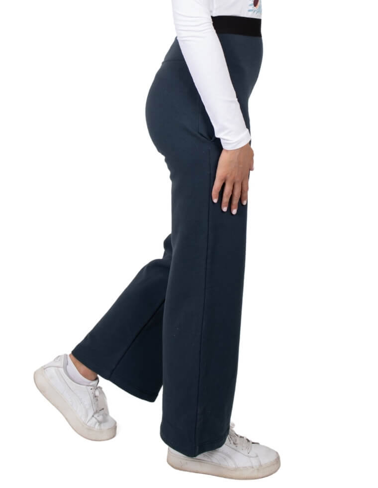 Pantaloni donna &quot;Paula&quot; in cotone organico blu 