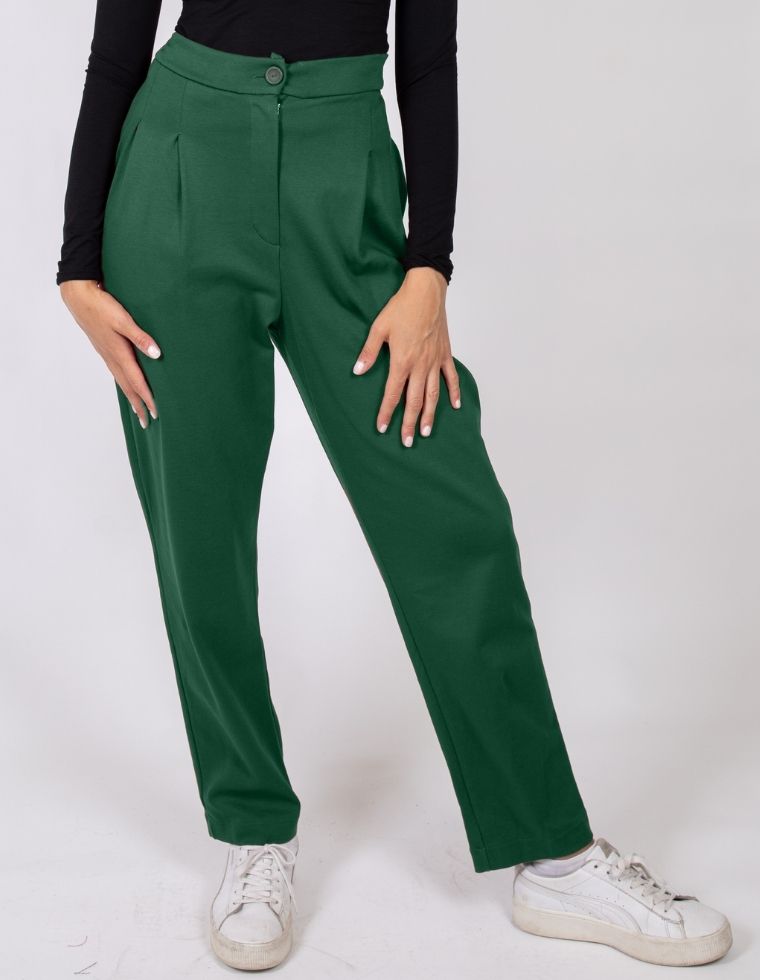 Pantaloni Lolita in Cotone Organico - verde scuro