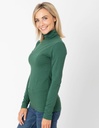 T-shirt Robin a collo alto in Fibra di Eucalipto - verde scuro