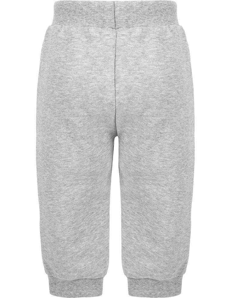 Pantaloni Ali in Cotone Organico - color grigio con toppe rosse