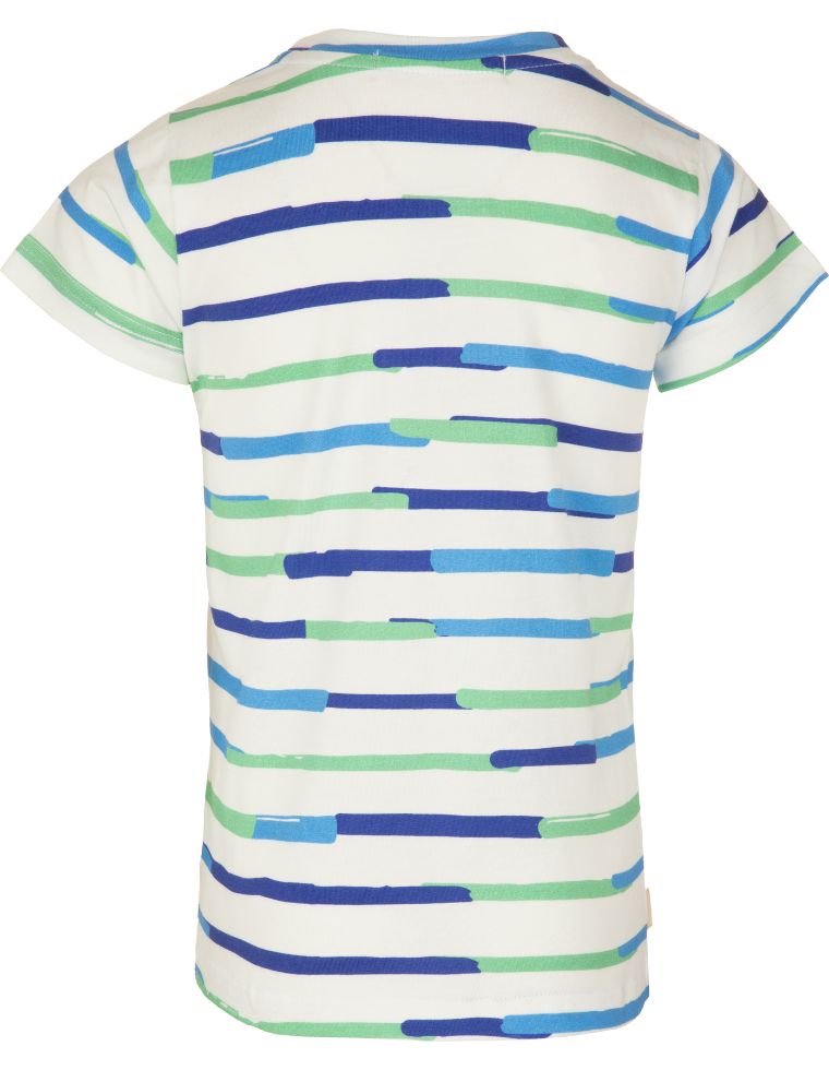 T-shirt Ben in Fibra di Eucalipto - righe blu e verdi