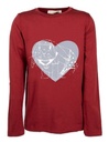 T-Shirt bambino &quot;Aura&quot; in eucalipto bordeaux con stampa cuore