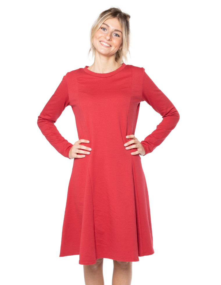 Marylin organic cotton dress - light red