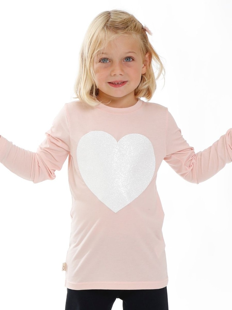 Organic T-Shirt Eucalyptus Aura pink with a heart