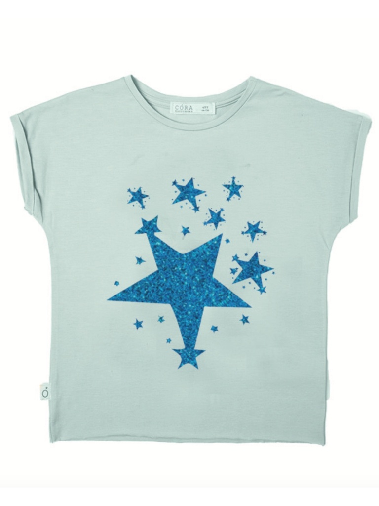 Laura T-Shirt Ecosostenibile in Eucalipto - azzurra con stelle