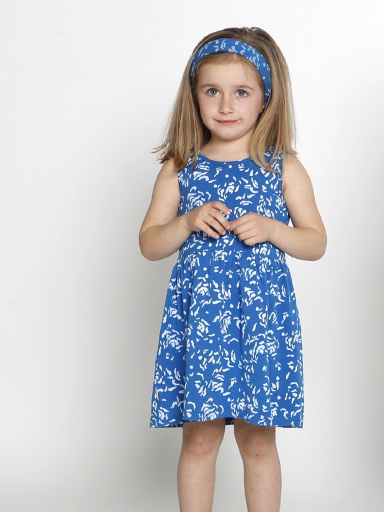 Organic Dress Eucalyptus Romy - light Blue with little flowers