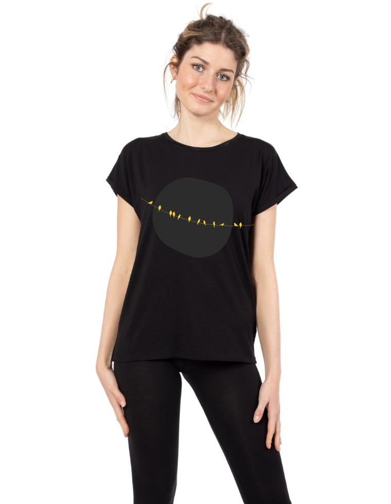 Laura T-Shirt Ecosostenibile - uccellini