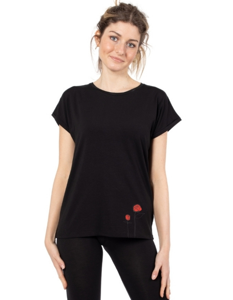 Laura T-Shirt Ecosostenibile - rose rosse