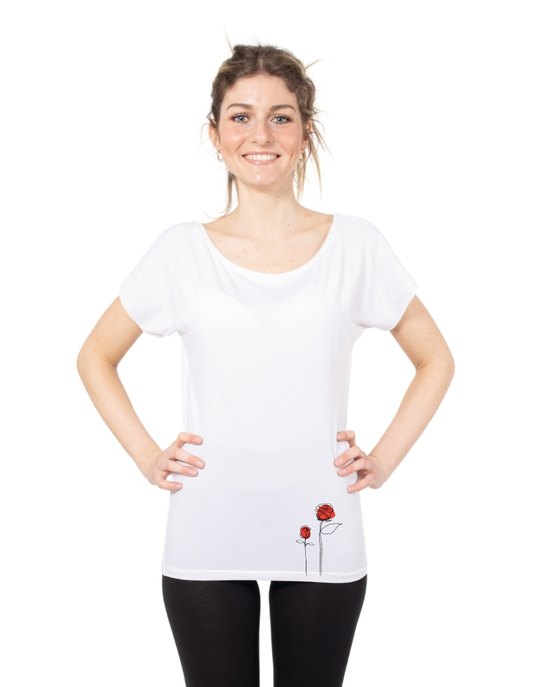 Ecological T-Shirt Eucalyptus Elisabeth - roses