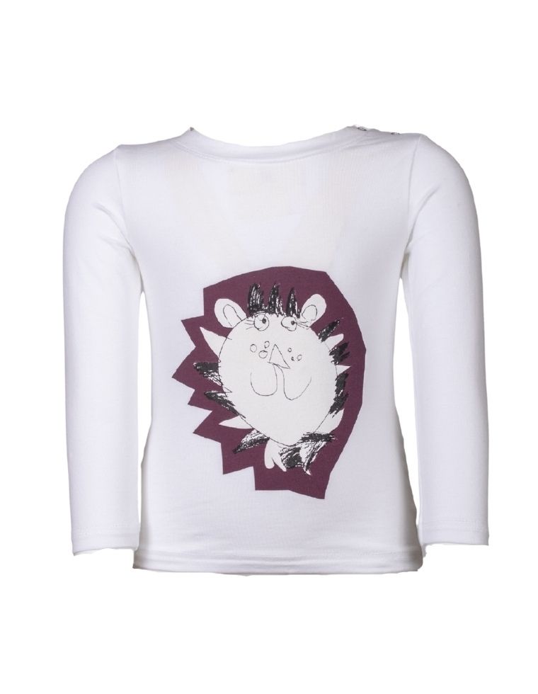 T-shirt neonato &quot;Aura&quot; in fibra di eucalipto bianca con stampa leone