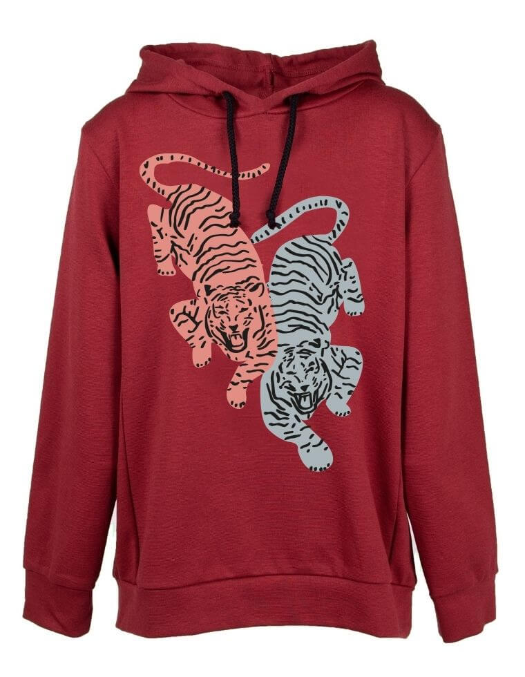 Kinder Sweater &quot;Ivo&quot; aus Buchenholz mit Tiger Druck