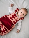 Baby Overall &quot;Andrea&quot; in organic cotton certified in pink and burgundy
