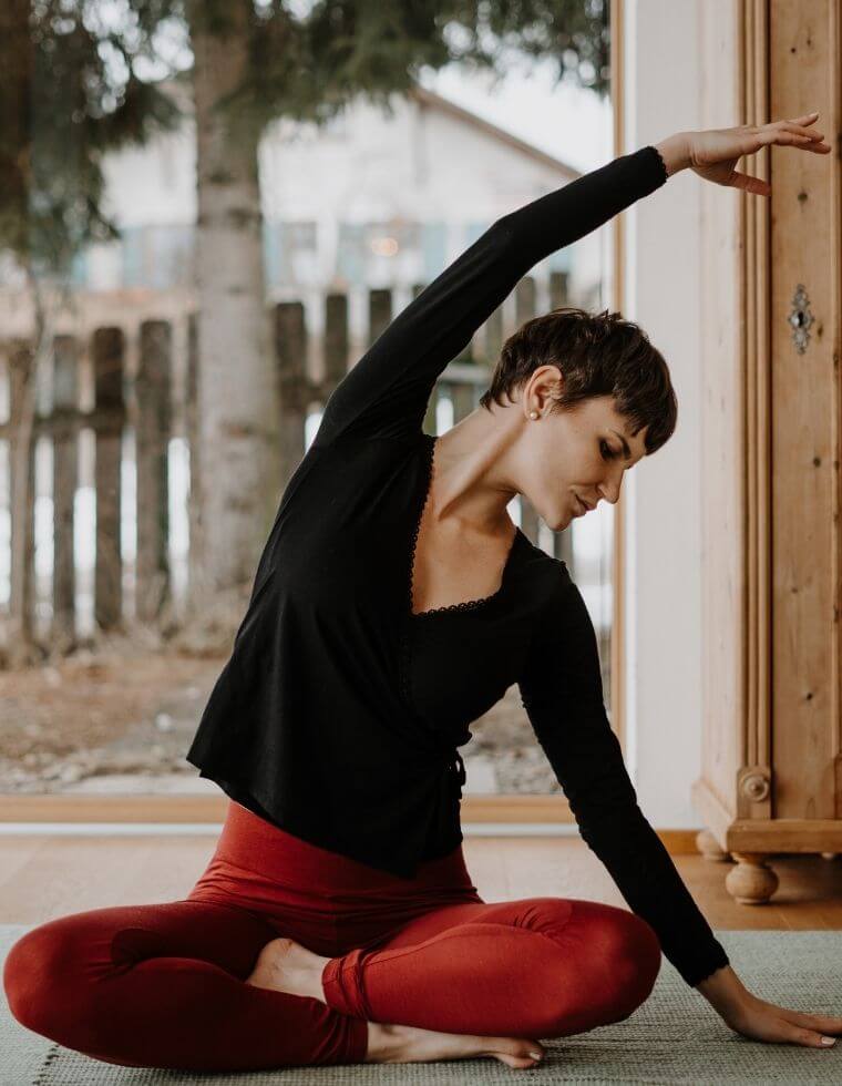 Leggings donna &quot;Yoga&quot; in fibra di eucalipto bordeaux