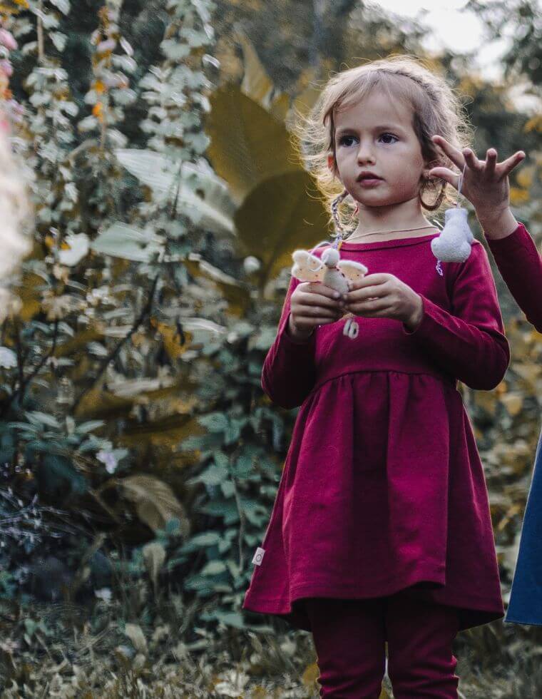 Vestito bambina &quot;Ilvy&quot; fibra di faggio bordeaux