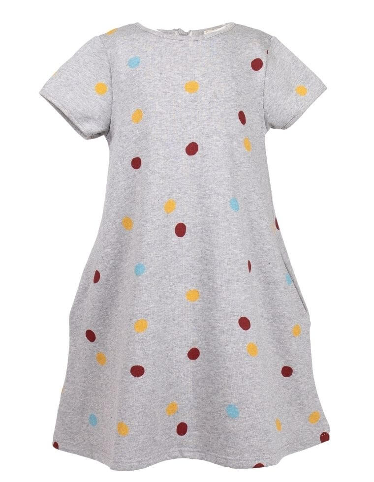 Girl Dress &quot;Minime&quot; in organic cotton GOTS with colorful dots