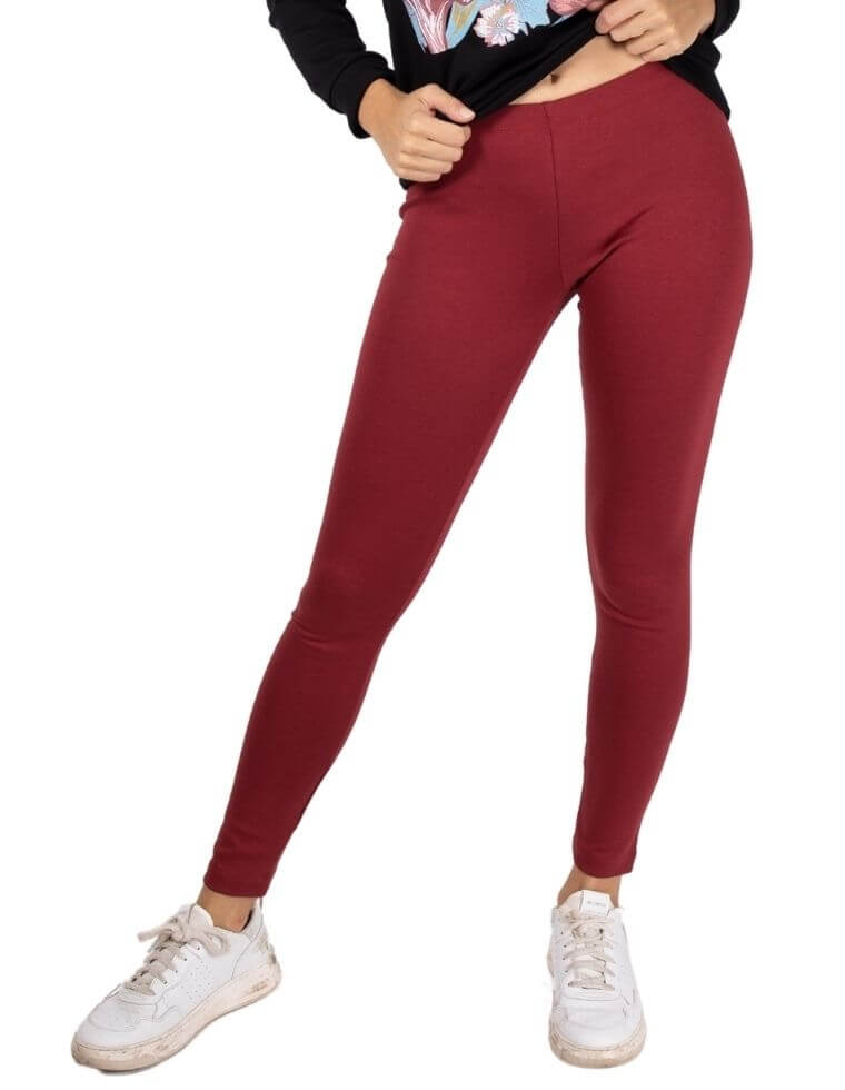 Damen Leggings &quot;Sara&quot; aus Buchenholz bordeaux