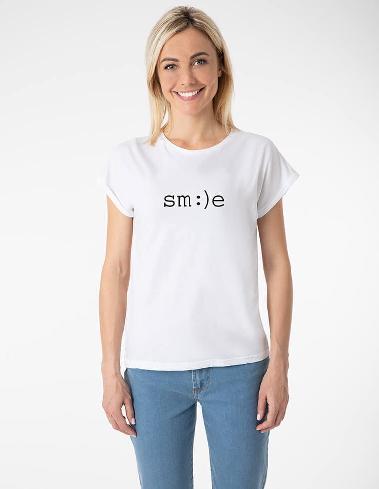 Sustainable women's T-shirt in eucalyptus fibre