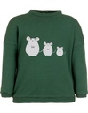 Suli Organic Cotton Sweatshirt - dark green with little mice print