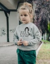 Suli Sweatshirt in Organic Cotton - grey with puppy print