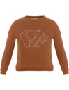 Suli Sweatshirt in Organic Cotton - copper with bear print