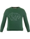 Suli Sweatshirt aus Bio-Baumwolle - dunkelgrün mit Bärenaufdruck