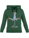 Ivo Sweatshirt in Organic Cotton - dark green with monkey print