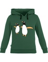 Ivo Sweatshirt aus Bio-Baumwolle - dunkelgrün mit Pinguin-Aufdruck