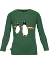 Aura T-shirt in Eucalyptus fibre - dark green with penguins print