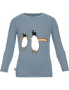 Aura T-Shirt aus Eukalyptusfaser - hellblau mit Pinguinen bedruckt