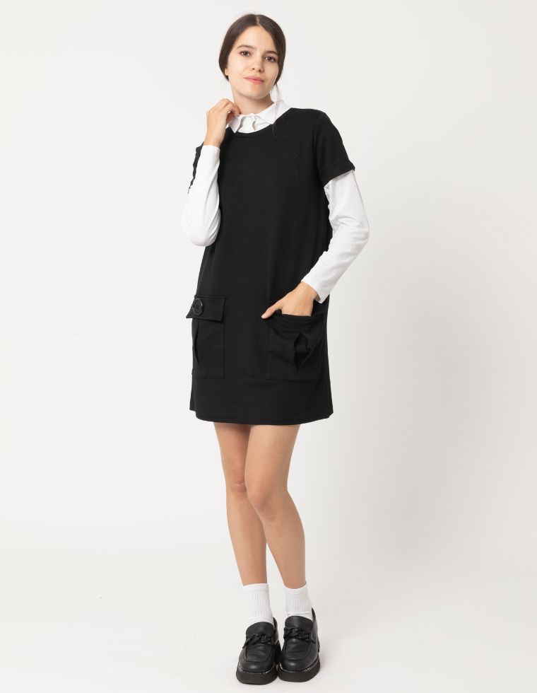 Marion Kleid aus Buchenholzfasern - schwarz