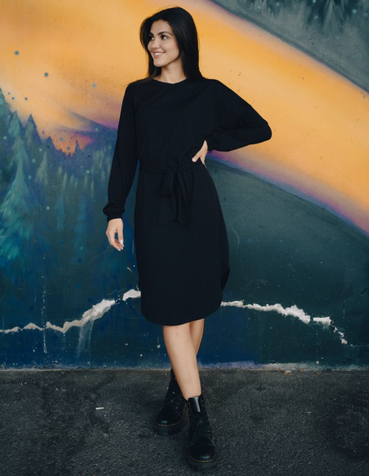 Daria Dress in Eucalyptus Fibre - black