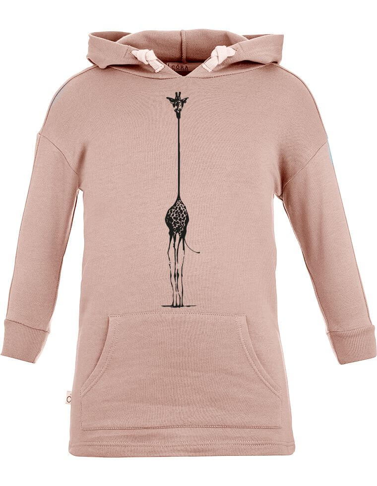 Camilla Sweatshirt in Organic Cotton - pink with giraffe print