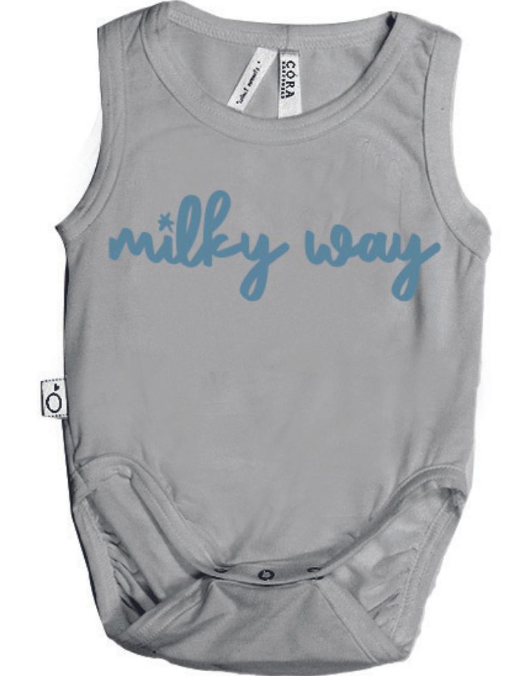 Isi Eucalyptus Fibre Bodysuit - Grey with Milky Way Print