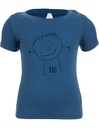 Alex T-Shirt neonato in Fibra di eucalipto - blu con stampa &quot;bro&quot;