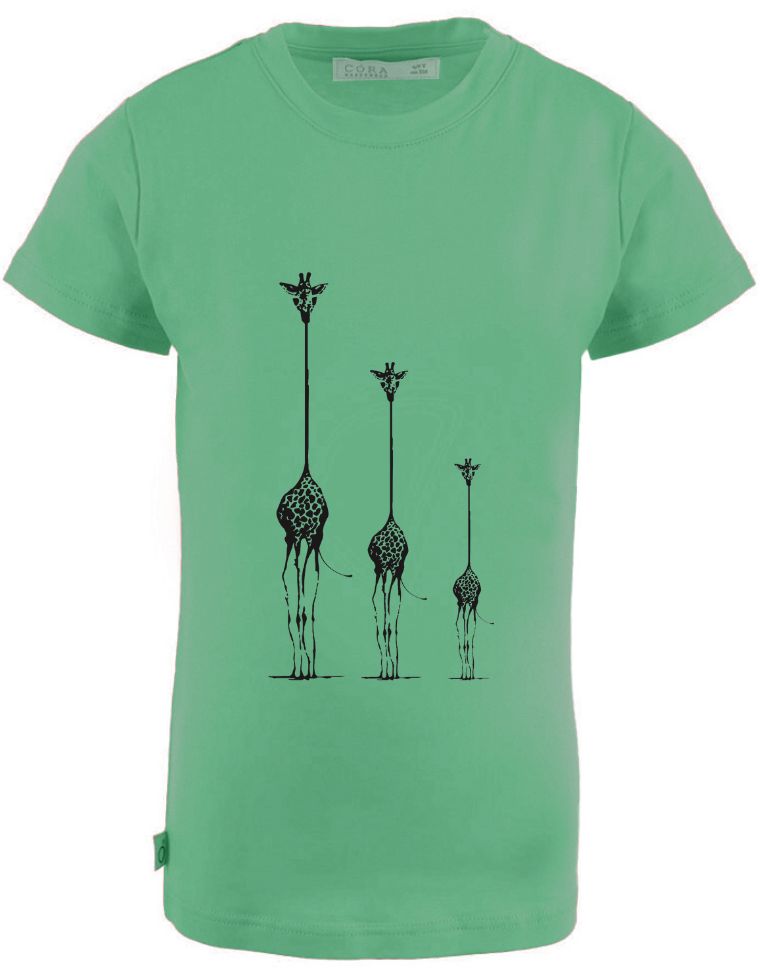 Ben Eucalyptus Fibre T-shirt - green with giraffes