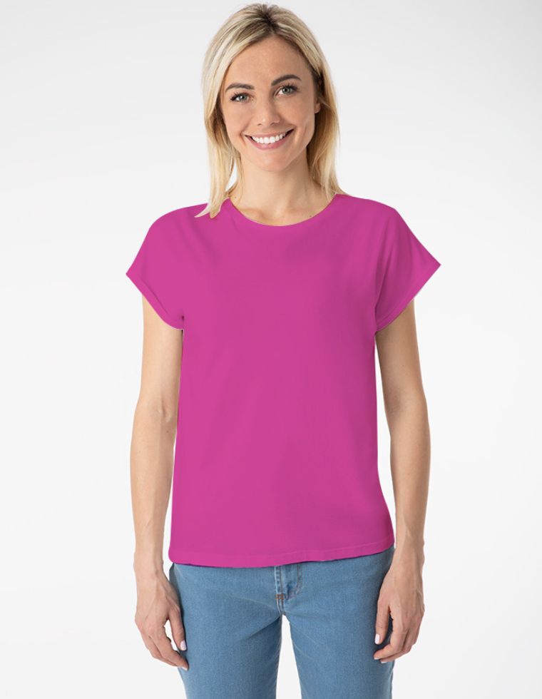T-shirt Laura in Fibra di Eucalipto - fuchsia