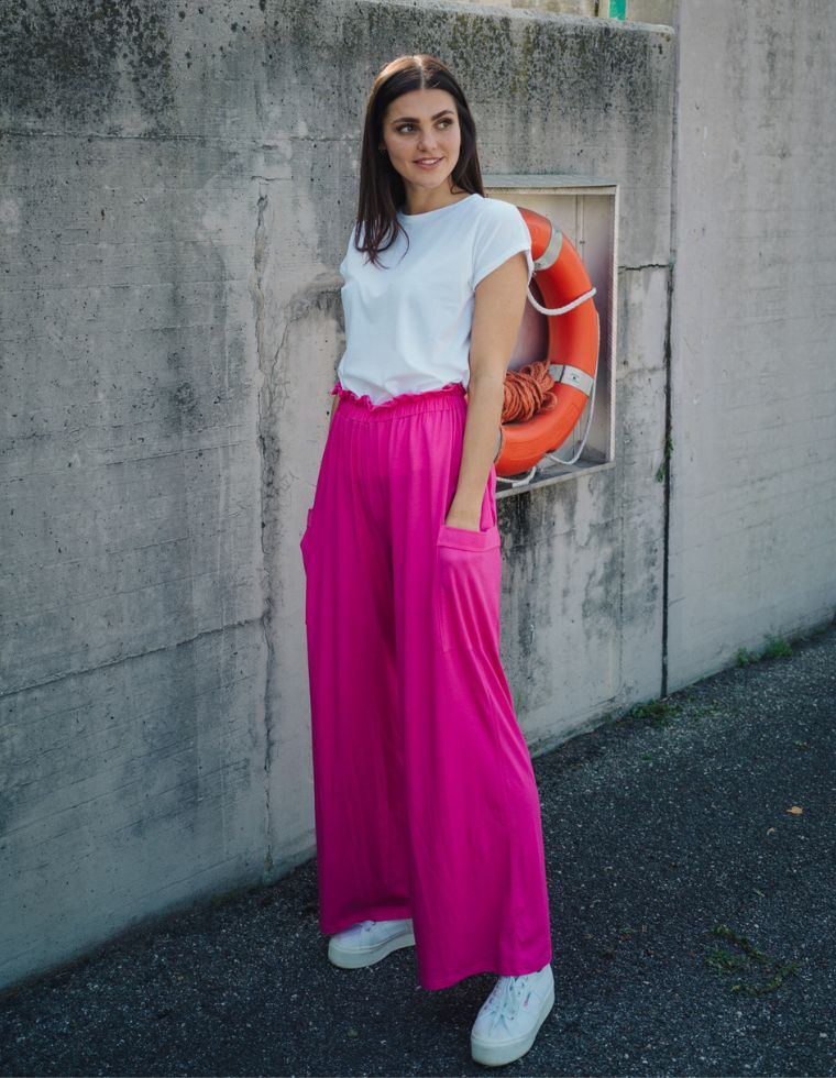 Giorgia Hose aus Eukalyptusfaser - fuchsia