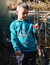 Felpa Ivo Bambini in Cotone Organico - blu con scimmietta