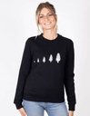 Dori Women's Sweatshirt aus Buchenfaser - schwarz mit Bäumchen-Print