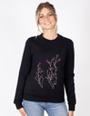 Dori Damen-Sweatshirt aus Buchenfasern - schwarz mit Zweigaufdruck