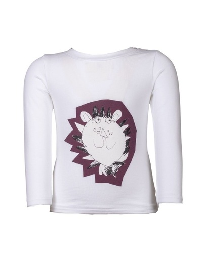 [BNTS002-020LEP] T-shirt neonato &quot;Aura&quot; in fibra di eucalipto bianca con stampa leone