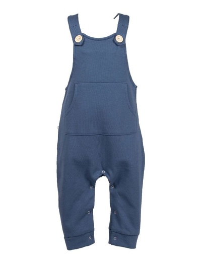 [BNOA002-118000] Baby Overall &quot;Andrea&quot; in organic cotton certified GOTS in blue