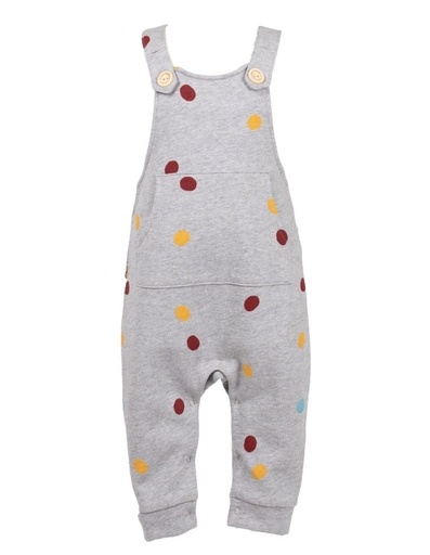 [BNOA002-110TRI] Baby Overall &quot;Andrea&quot; in organic cotton with dots