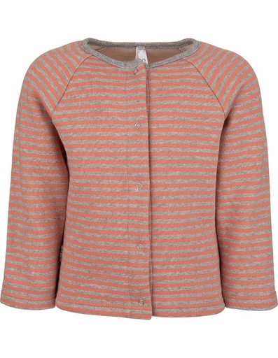 [BGJK001-309STR] Baby Jacket &quot;Gigi&quot; in organic cotton GOTS pink