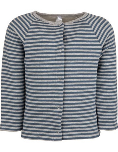 [BBJK001-315STR] Baby Jacket &quot;Gigi&quot; in organic cotton GOTS blue