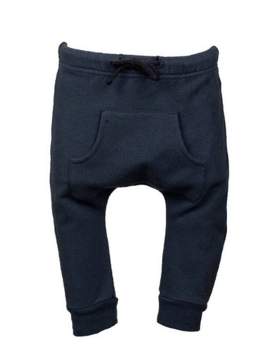 [BBTR003-118000] Pantaloni neonato &quot;Marco&quot; cotone organico GOTS blu