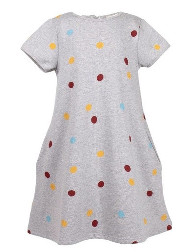 [KGDR008-110TRI] Girl Dress &quot;Minime&quot; in organic cotton GOTS with colorful dots
