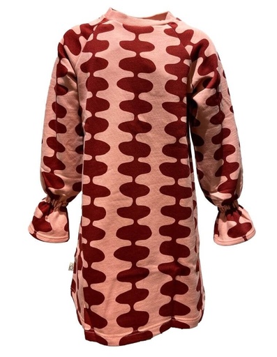 [KGDR016-322SQU] Mädchen Kleid &quot;Joy&quot; aus Bio-Baumwolle GOTS rosa und bordeaux