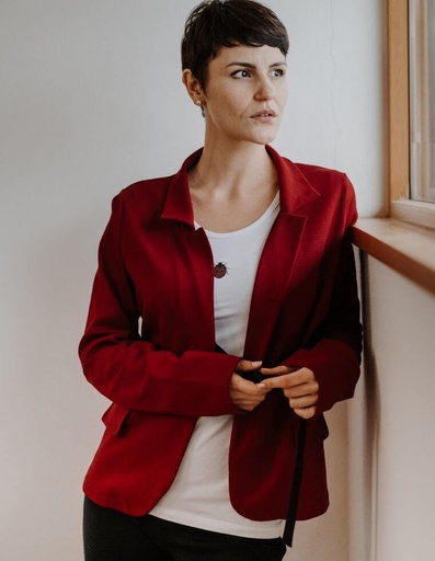 [WMJK001-652BLA] Damen Jacke &quot;Bianca&quot; aus Buchenholz bordeaux